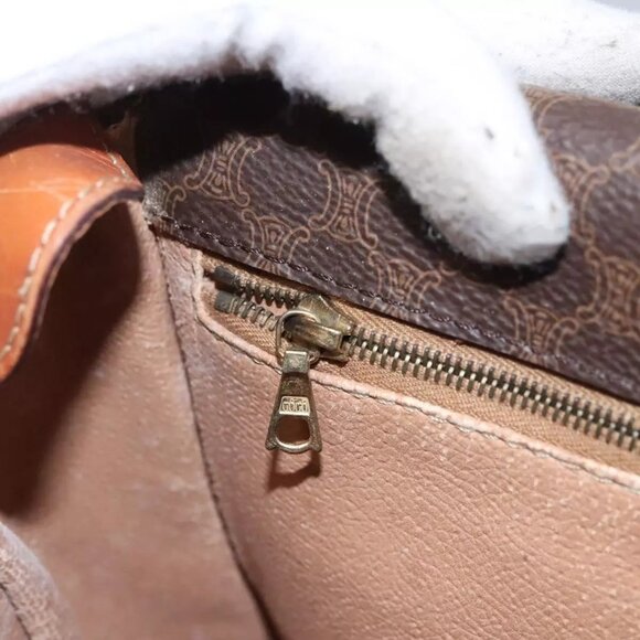 CELINE Macadam Canvas Shoulder Bag PVC Leather Brown Auth - Picture 12 of 16